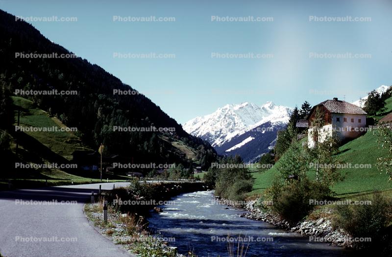 Village, Road, Mountains, River, Constantine, Switzerland