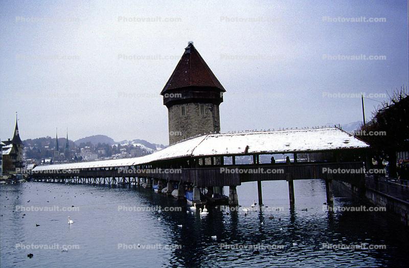Chapel Bridge, Water Tower, Kapellbruecke, Lucerene, Switzerland