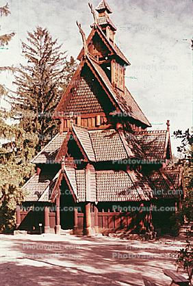 Gol Stave Church, Mediaeval, Norwegian Museum of Cultural History, Bygd?y, Oslo, Norway, 1950s