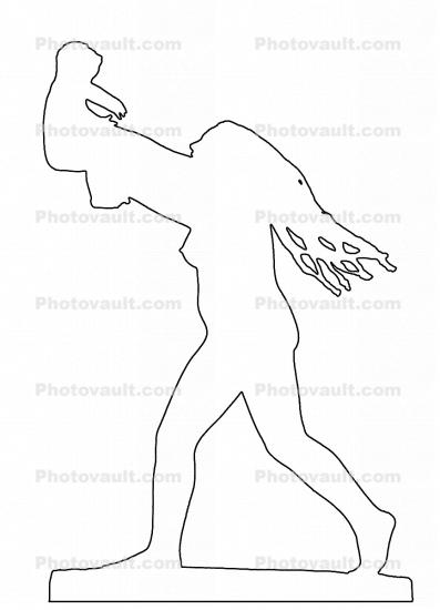 Statue of Mother and Child line drawing, outline, shape
