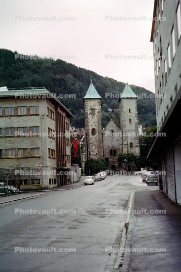 Mariakirken Church, twin towers, Bergen, Norway