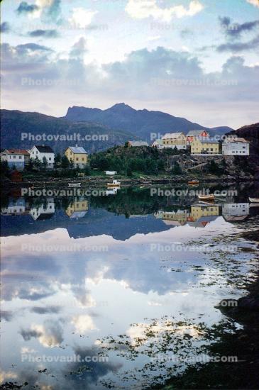 Docks, Waterfront, Mountains, Reflection, Buildings, Clouds, Svolvaer