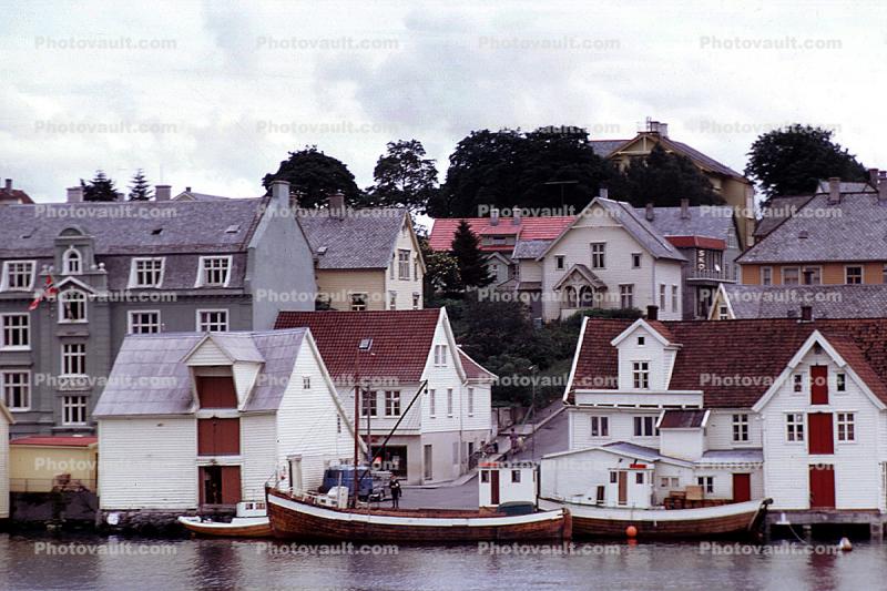 Fishing Town, Docks, Flor?, Flora municipality, county of Sogn og Fjordane, Norway