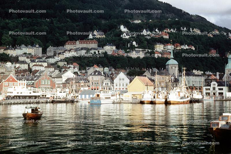 Waterfront, Docks, Harbor, City, Town, Bergen