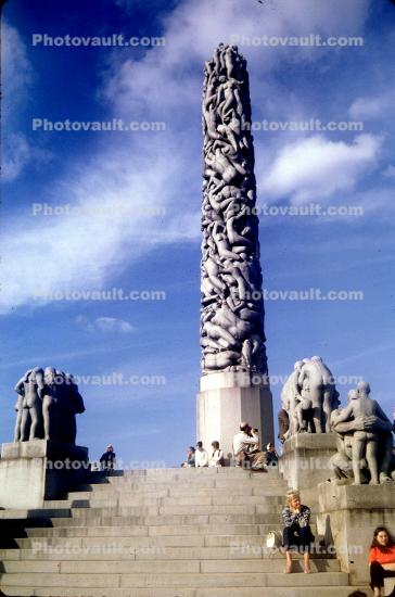 The Monolith Statue, Stairs, Steps, Statue, Vigeland Sculpture Park, Frogner Park, Oslo