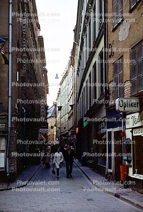 Old Town, narrow alley, buildings, shops, stores