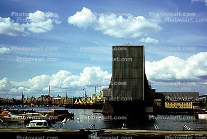 Waterfront, harbor, docks, buildings, Gothenburg