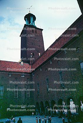 Courtyard of the Town Hall, tower, Kungsholmen, Stadshuset, Baltic Sea