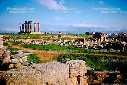 Corinth Forum Ruins, Columns, 1950s
