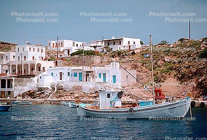 waterfront, homes, houses, Siphnos, Harbor