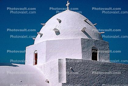 Cross, Dome, Building, Thira, Santorini