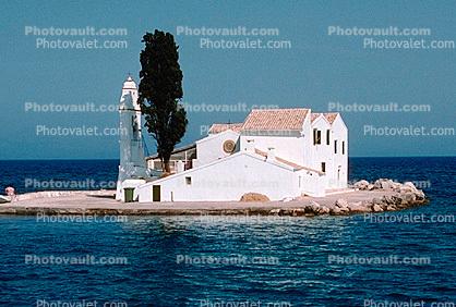 Buildings, church, Corfu Island, Mediterranean Sea