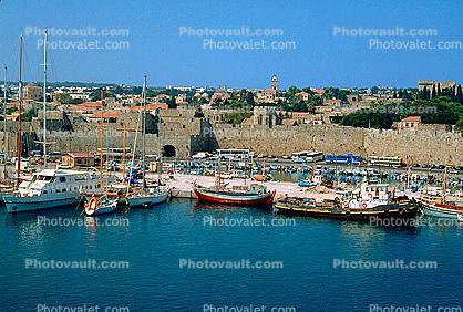 Harbor, Docks, Fortress, Rhodes