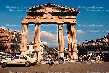 Columns, Cars, ruin, Athens