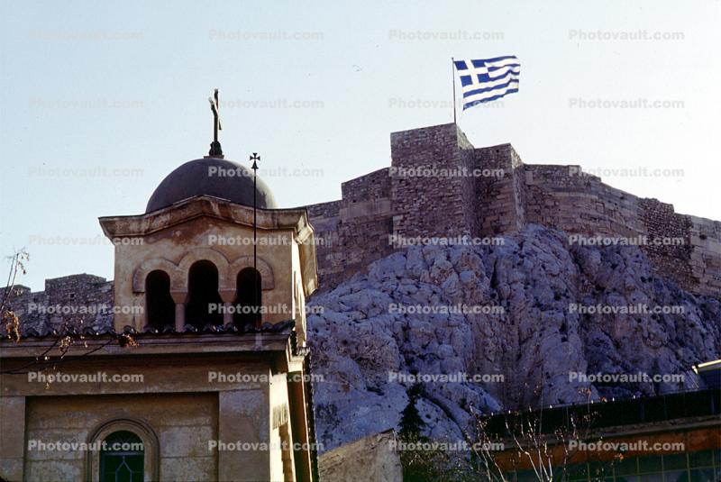Fort, buildings, dome, Athens