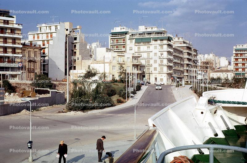 Road, Apartment Buildings, Ship Bow, Tiraeus