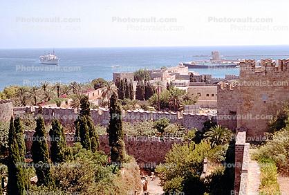 Fortress, Harbor, Rhodes, landmark