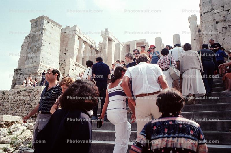 People at the Acropolis, crowds