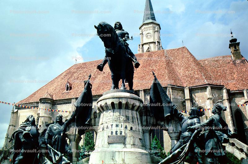 Statue of Mathias Rex, Landmark, Sculpture, Cluj