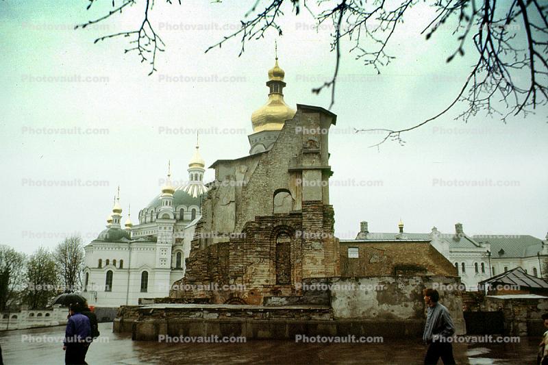Ruins, Church, Cathedral, Kiev, Kiev Pechersk Lavra Monastary, Ukraine, 30 April 1992