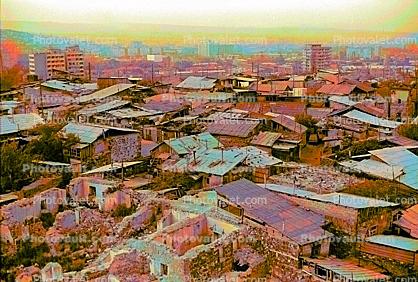 Roofs, homes, houses, shantytown, Yerevan
