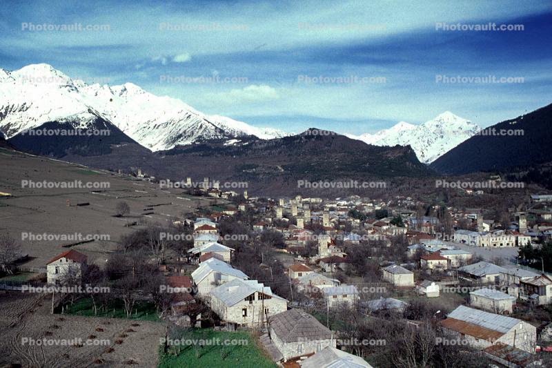 Homes, Houses, Buildings, Village, Town, Svaneti, Caucasus Mountains