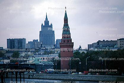 The Moskvoretskaya Tower, Moscow River, skyline, cityscape, skyscraper