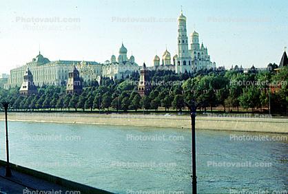 Moscow River, buildings, Ivan the Great Bell Tower
