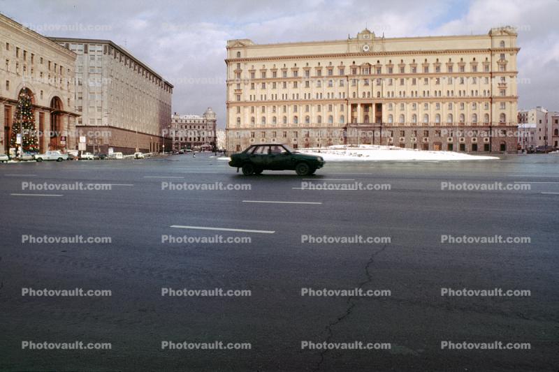 Lubyanka, KGB headquarters building, car, street