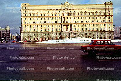Lubyanka, KGB headquarters building, car, street