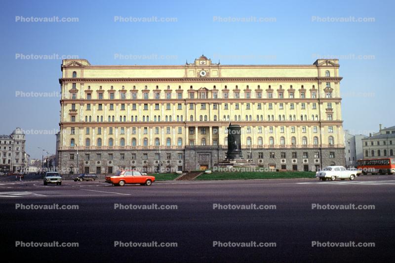 Cars, street, Lubyanka, KGB headquarters building