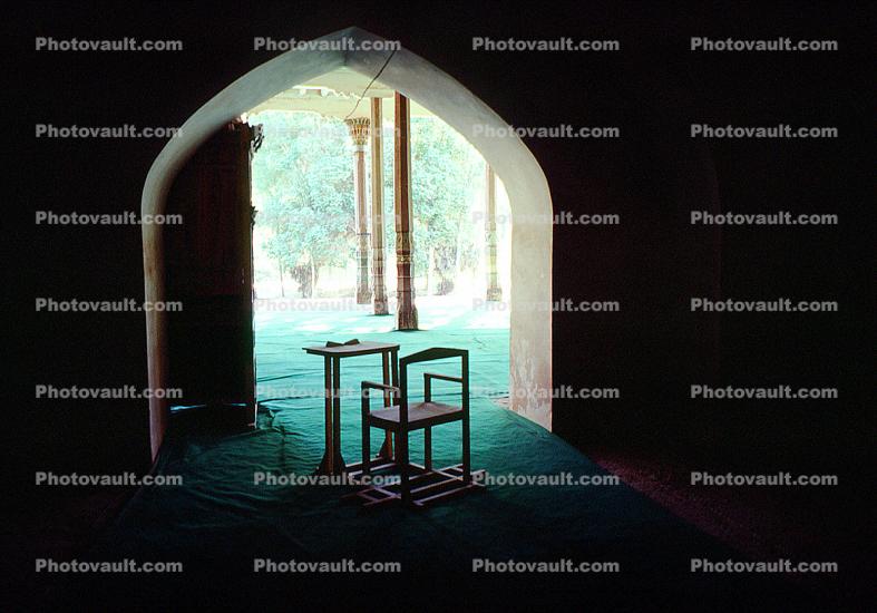 Chair, table, arch, Kashgar