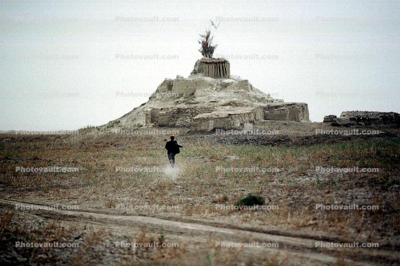 statue, hill, Kashgar