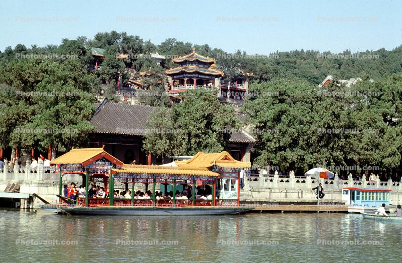 Summer Palace lake, boat, pagoda