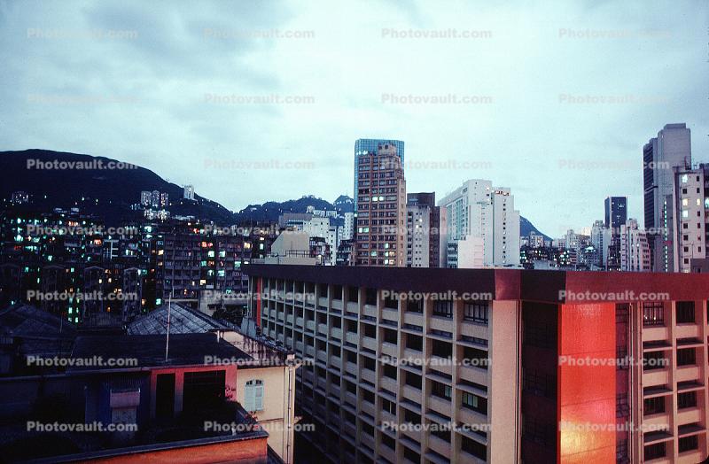 Skyline, Cityscape, Buildings, Hills, 1982, 1980s