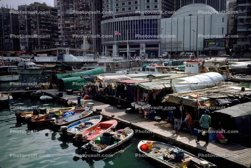 Boat City, Crowded Harbor, Boats, Dock, Waterfront, 1990