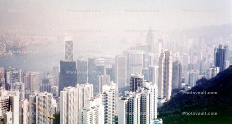 Panorama, Skyline, buildings, Curved Building, smog