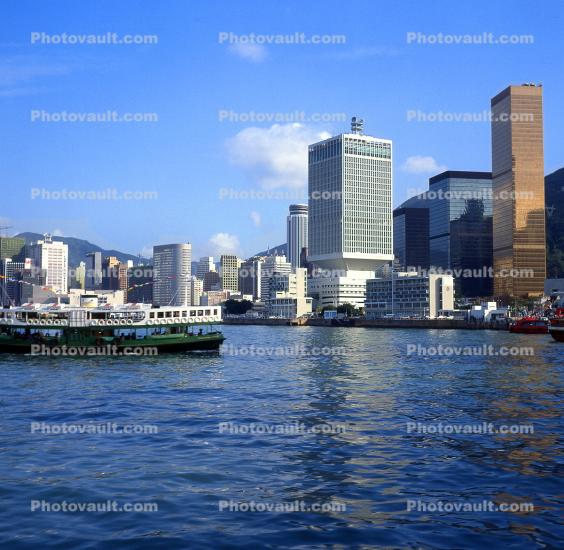 Hong Kong Harbor, Ferry Boat, cityscape