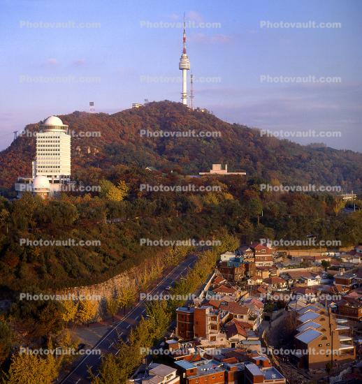 Television Tower on a Hill, buildings