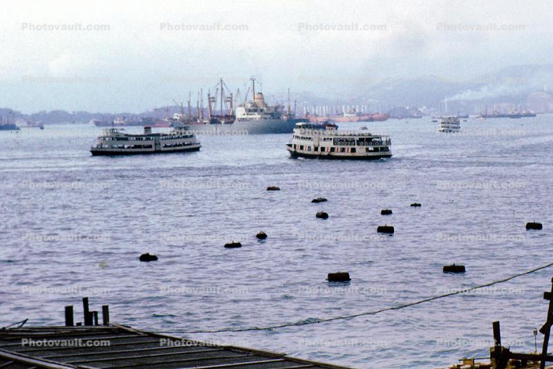 Ferry Boats, Victoria Harbor, 1973, 1970s