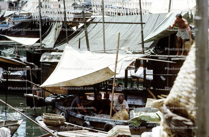 Boat City, Crowded Harbor, Docks, Boats, Housing, 1971, 1970s
