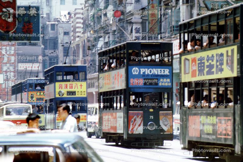 Hong Kong Tram, Double-Decker Trolley, traffic jam