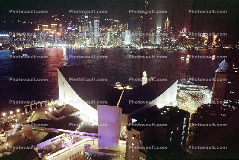Harbor, Skyline, Buildings, Night, Nighttime, Cityscape, 2002, 2000's