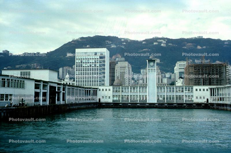 Harbor, Ferry Tower, Docks, buildings, Hills, 1962, 1960s