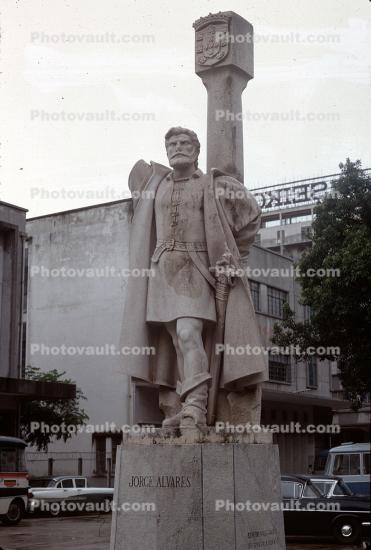 Jorge Alvares, Portuguese explorer, Statue, landmark, Macau