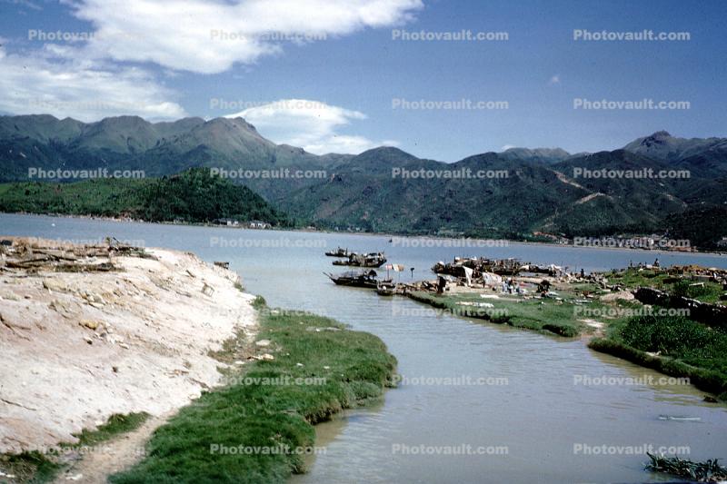 River, Mountains, Village, Guangdong