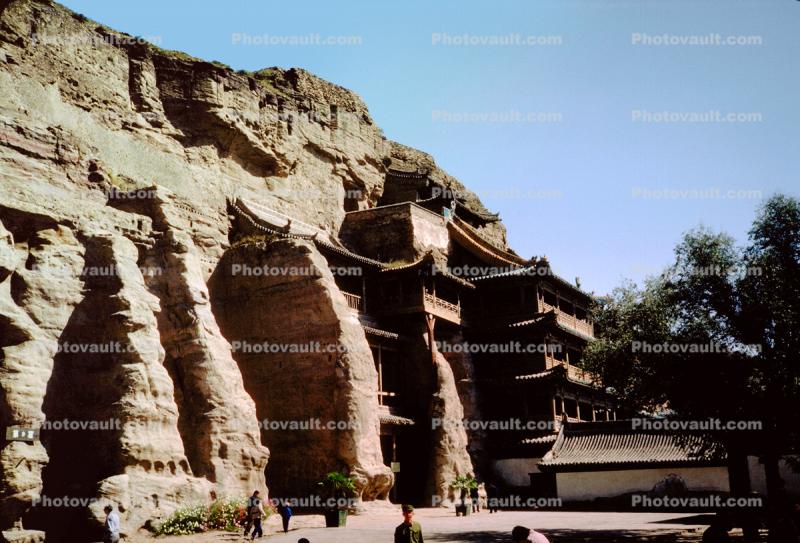 Yungang Grottoes, Datong City, Pavilion, Cliff, building