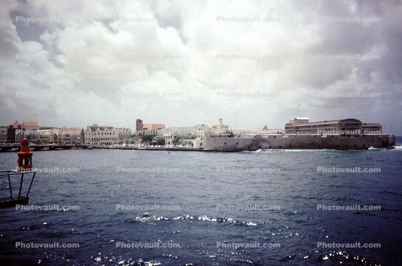 Rif Fort, Willemstad Skyline, Seawall, wall, harbor entrance, Curacao