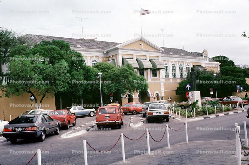 Government Building, Cars, Flag, Willemstad, Curacao