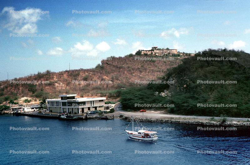 Old Fort on a Hill, Port Headquarter Building, boat